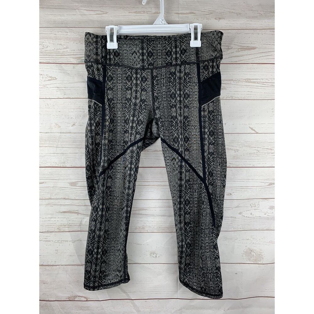 Athleta Prisma Stride Capri Legging Womens small Black Granite Grey Style 983394